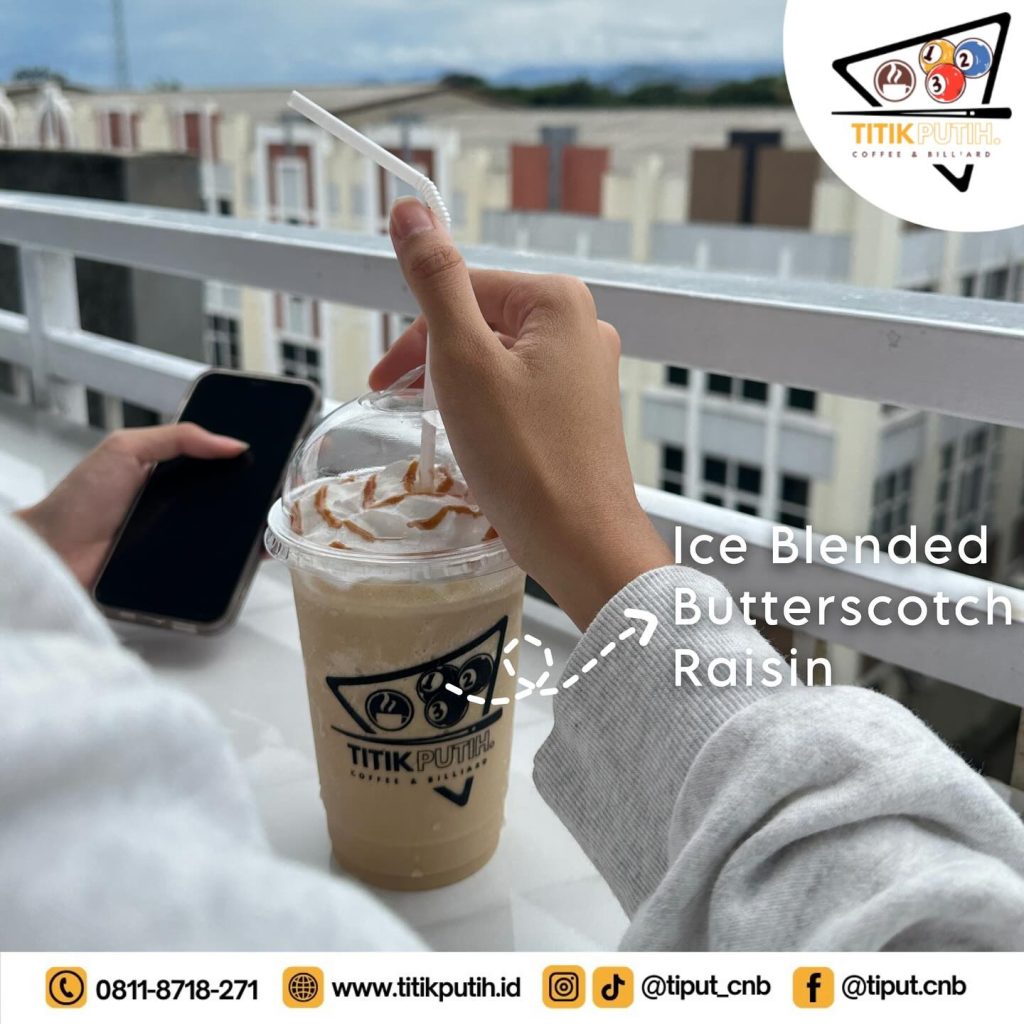 menu ice blended butterscotch raisin titik putih coffee & billiard