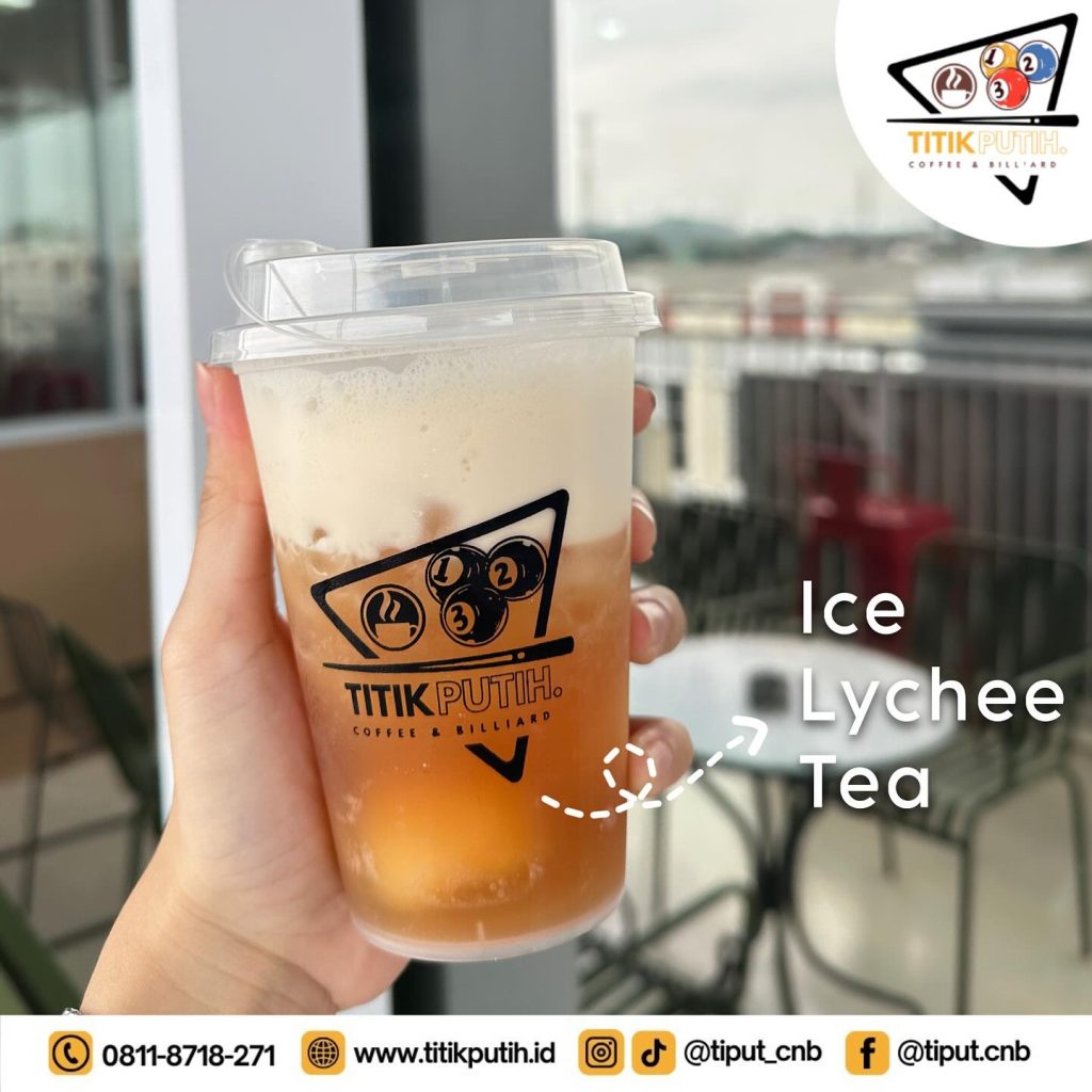 menu ice lychee tea titik putih coffee & billiard